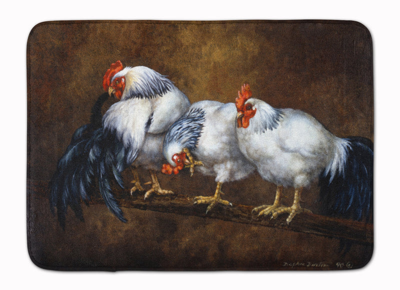 Roosting Rooster and Chickens Machine Washable Memory Foam Mat BDBA0081RUG