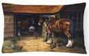 Horse and The Blacksmith by Daphne Baxter Decorative Throw Pillow 12x16 Indoor Outdoor Accent Cushion, Fabric Cover with Insert for Sofa, Bed, Porch & Living Room