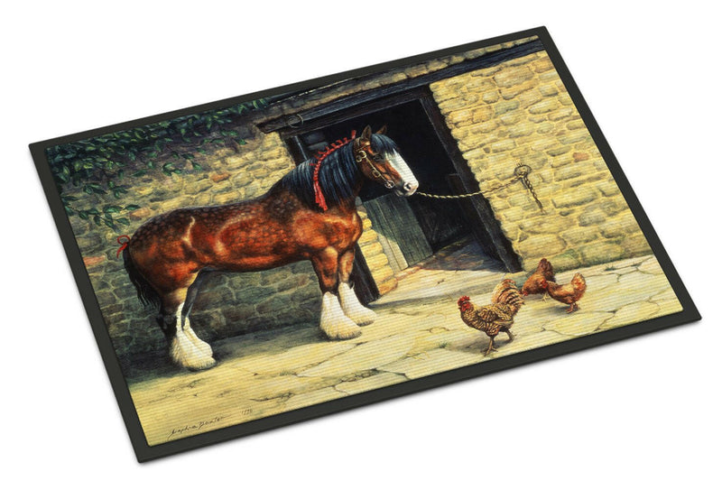 Horse and Chickens by Daphne Baxter Indoor or Outdoor Mat 18x27 BDBA0087MAT