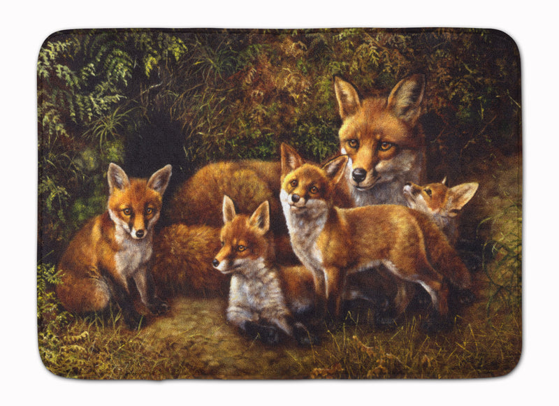 Fox Family Foxes by Daphne Baxter Machine Washable Memory Foam Mat BDBA0090RUG