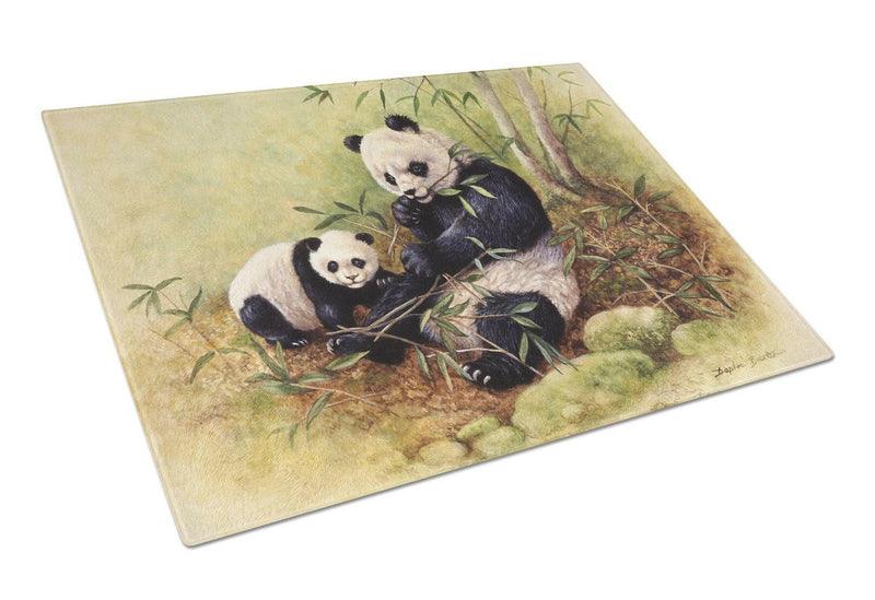 Panda Bears by Daphne Baxter Glass Cutting Board Large BDBA0111LCB