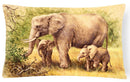 Elephants by Daphne Baxter Decorative Throw Pillow 12x16 Indoor Outdoor Accent Cushion, Fabric Cover with Insert for Sofa, Bed, Porch & Living Room