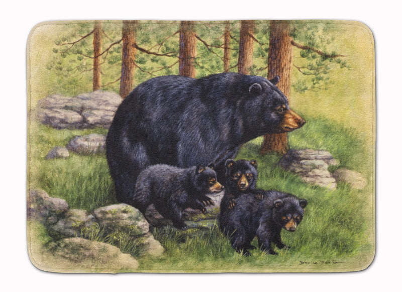 Black Bears by Daphne Baxter Machine Washable Memory Foam Mat BDBA0114RUG