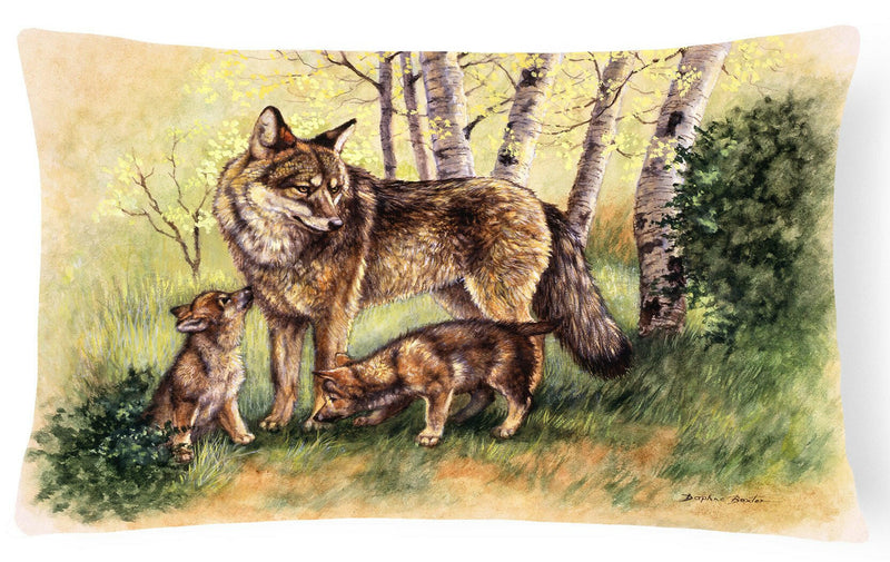 Wolf Wolves by Daphne Baxter Fabric Decorative Pillow BDBA0115PW1216