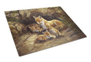 Fox Family Foxes by the Den Cutting Board Tempered Glass Kitchen Cutting Surface, Heat Resistant Chopping, Non-Slip Feet, Food Prep & Serving