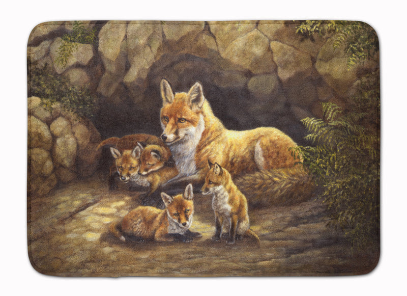 Fox Family Foxes by the Den Machine Washable Memory Foam Mat BDBA0169RUG