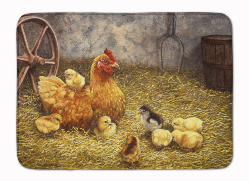 Chicken Hen and Her Chicks Machine Washable Memory Foam Mat BDBA0176RUG