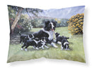 Border Collie Puppies with Momma Fabric Standard Pillowcase – Artistic Decorative Front, White Back BDBA0257PILLOWCASE