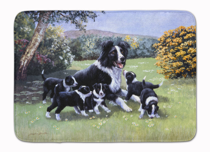 Border Collie Puppies with Momma Machine Washable Memory Foam Mat BDBA0257RUG