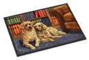 Golden Retrievers in the Library Doormat Indoor Outdoor 18H X 27W Front Door Mat Rugs for Entryway, Non Slip Washable