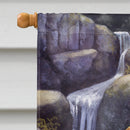 Otters by the Waterfall by Daphne Baxter House Flag 28x40 Porch Sleeve Pole Decorative Outside Yard Banner Artwork Wall Hanging, Polyester