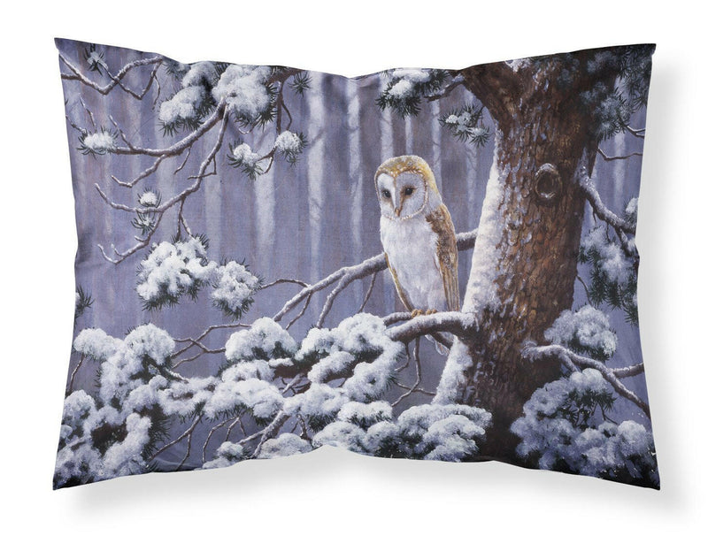 Owl on a Tree Branch in the Snow Fabric Standard Pillowcase BDBA0303PILLOWCASE