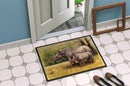 Rhinoceros by Daphne Baxter Doormat Indoor Outdoor 24H X 36W Front Door Mat Rugs for Entryway, Non Slip Washable Low Pile,