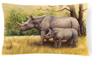 Rhinoceros by Daphne Baxter Decorative Throw Pillow 12x16 Indoor Outdoor Accent Cushion, Fabric Cover with Insert for Sofa, Bed, Porch & Living Room