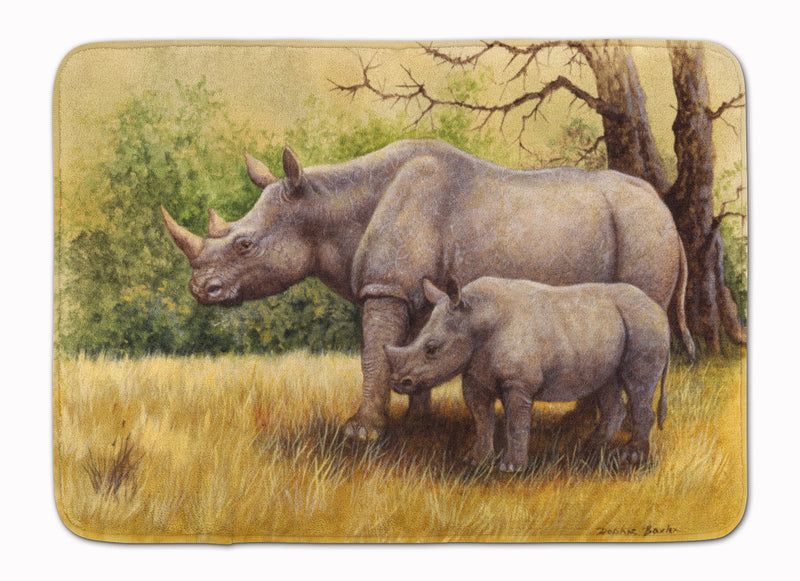 Rhinoceros by Daphne Baxter Machine Washable Memory Foam Mat BDBA0306RUG