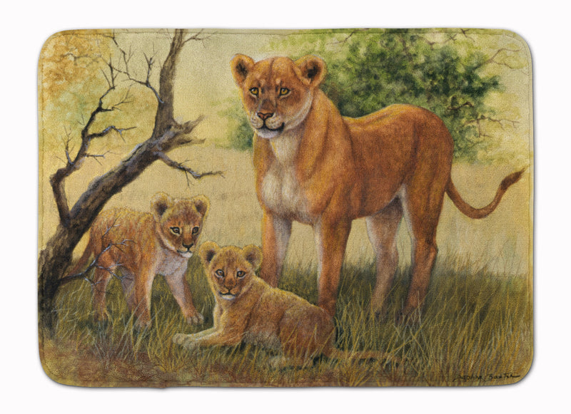 Lion and Cubs by Daphne Baxter Machine Washable Memory Foam Mat BDBA0307RUG