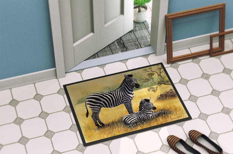 Zebras by Daphne Baxter Indoor or Outdoor Mat 24x36 BDBA0308JMAT