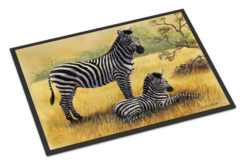 Zebras by Daphne Baxter Indoor or Outdoor Mat 24x36 BDBA0308JMAT