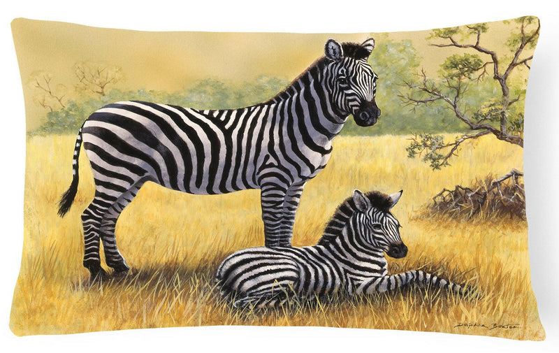 Zebras by Daphne Baxter Fabric Decorative Pillow BDBA0308PW1216