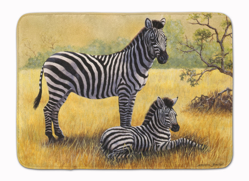 Zebras by Daphne Baxter Machine Washable Memory Foam Mat BDBA0308RUG