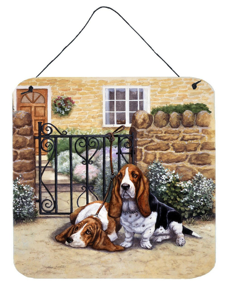 Basset Hound at the gate Wall or Door Hanging Prints BDBA0312DS66