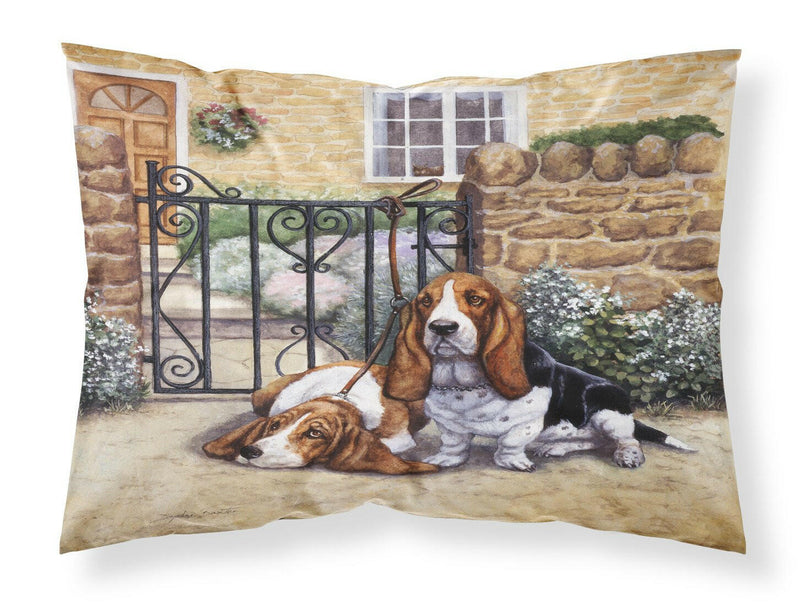 Basset Hound at the gate Fabric Standard Pillowcase BDBA0312PILLOWCASE