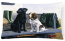 On The Tailgate Labrador and Springer Spaniel Decorative Throw Pillow 12x16 Indoor Outdoor Accent Cushion, Fabric Cover with Insert for Sofa, Bed, Porch & Living Room