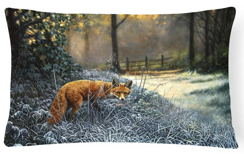 Fox on the Hunt Fabric Decorative Pillow BDBA0347PW1216