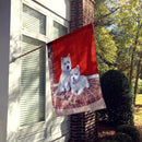 Red Door Westies House Flag 28x40 Porch Sleeve Pole Decorative Outside Yard Banner Artwork Wall Hanging, Polyester