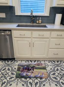 Geese Crossing before the Horse Memory Foam Kitchen Mat Machine Washable Anti-Fatigue Cushion Comfort Bath or Kitchen Rug