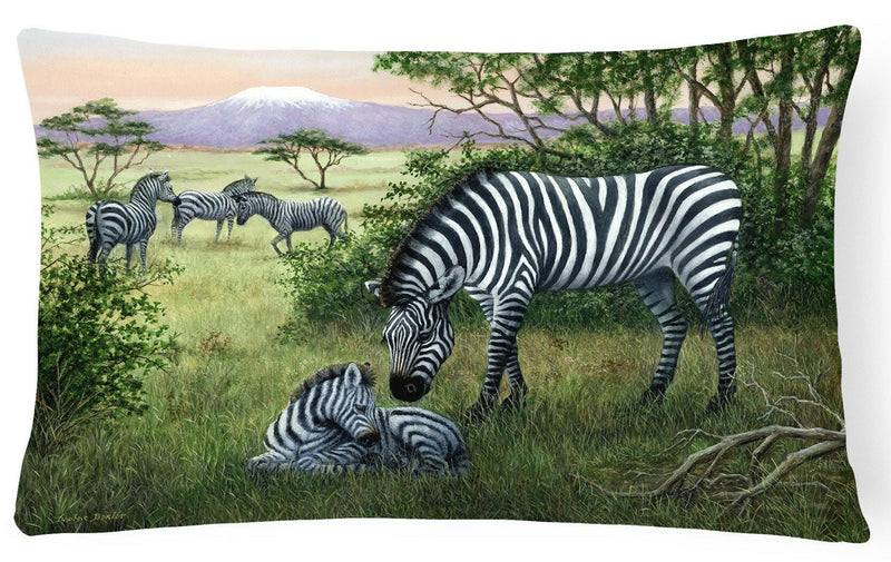 Zebras in the Field with Baby Fabric Decorative Pillow BDBA0385PW1216