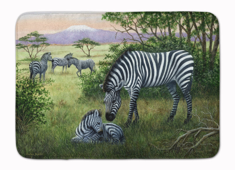 Zebras in the Field with Baby Machine Washable Memory Foam Mat BDBA0385RUG