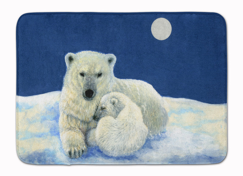 Polar Bears Moonlight Snuggle Machine Washable Memory Foam Mat BDBA0429RUG