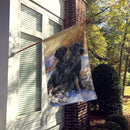 Black Labradors Snowy Day Flag Canvas House Size BDBA450ACHF