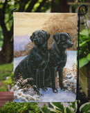 Black Labradors Snowy Day Garden Flag – Decorative Outdoor Yard Flag BDBA450AGF