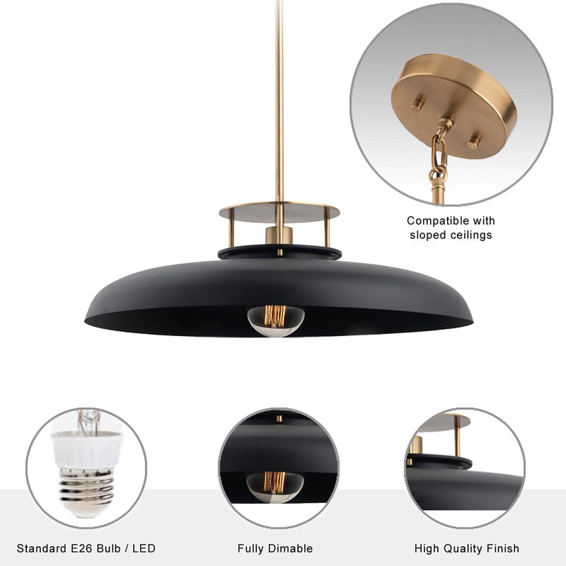 Beacon 1-Light Modern Gold & Black Island Pendant Light