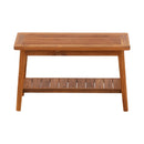 Oiled Teak Shower and Bath Decor Bench with Shelf - 30" by NORDICTEAK.COM