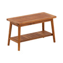 Oiled Teak Shower and Bath Decor Bench with Shelf - 30" by NORDICTEAK.COM