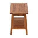 Oiled Teak Shower and Bath Decor Bench with Shelf - 30" by NORDICTEAK.COM