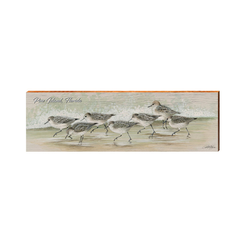 Pine Island, Florida Art Lamay's Sand Pipers Sign | Wall Art Print on Real Wood