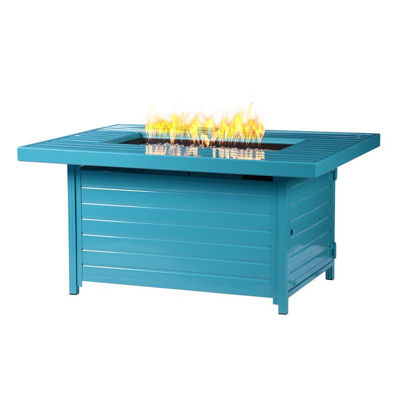 Aluminum 48-in Rectangular Propane Fire Table, Beads, Covers and Lid