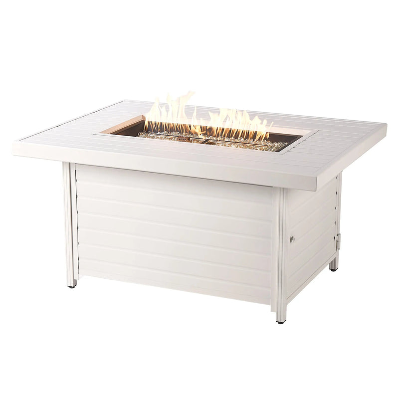 Aluminum 48-in Rectangular Propane Fire Table, Beads, Covers and Lid
