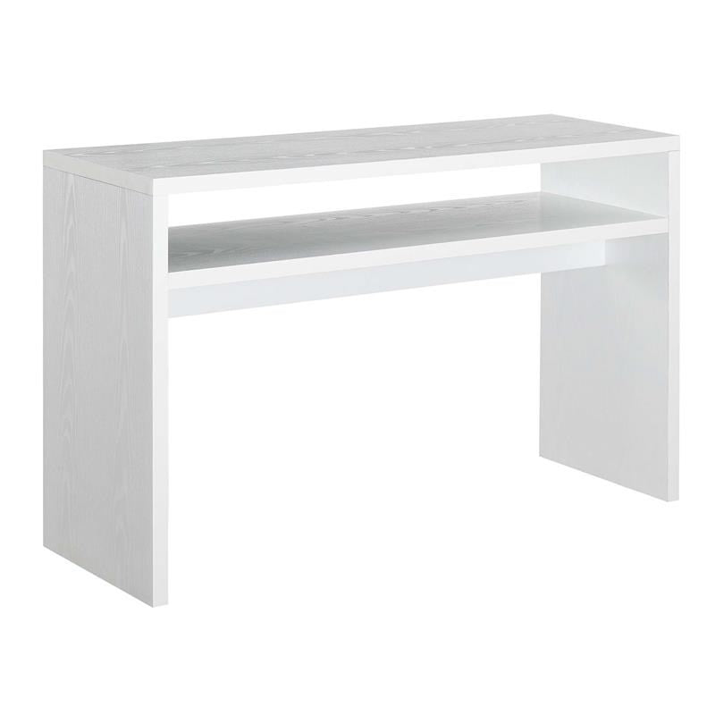 Modern FarmHome White Sofa Table Console Table with Bottom Shelf, photo 2 of 3