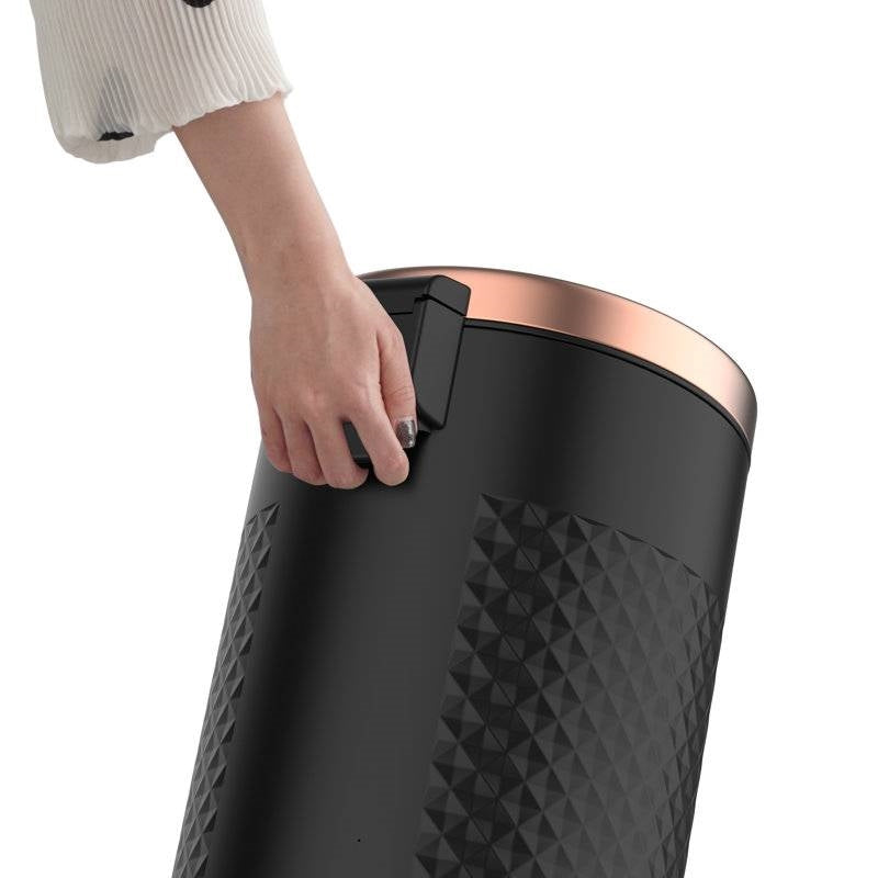 Hands Free Black/Gold Metal Step On Trash Can - 8 Gallons, photo 3 of 5