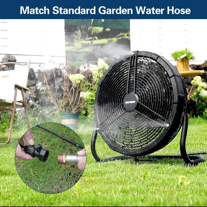 BILT HARD 16" Outdoor Misting Fan: Battery Operated with 15600mAh Detachable Battery & Misting Function