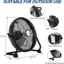 BILT HARD 16" Rechargeable Outdoor Floor Fan: 15600mAh Battery, High Velocity, All-Day Run, USB Output