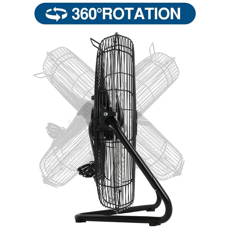 BILT HARD 20" High-Velocity Floor Fan: 4650 CFM, 3-Speed Heavy-Duty Metal Fan with Wall-Mount Option