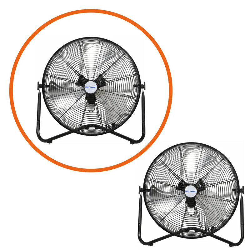 BILT HARD 20" High-Velocity Floor Fan: 4650 CFM, 3-Speed Heavy-Duty Metal Fan with Wall-Mount Option