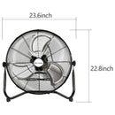 BILT HARD 20" High Velocity Floor Fan: Heavy Duty Metal, 4600 CFM, 3-Speed Industrial Fan with Wall-Mount