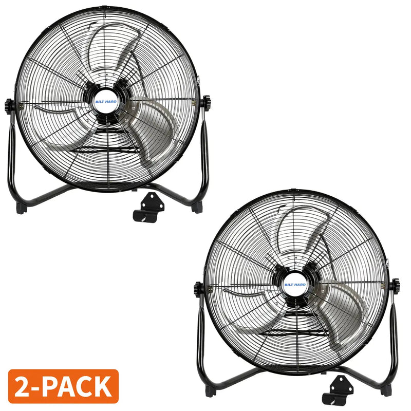 BILT HARD 20" High Velocity Floor Fan: Heavy Duty Metal, 4600 CFM, 3-Speed Industrial Fan with Wall-Mount